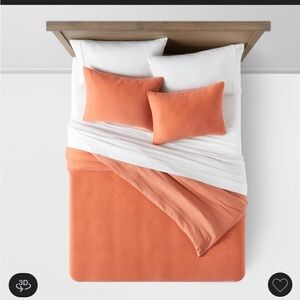 Threshold Velvet Terracotta Duvet Cover Set with 2 shams